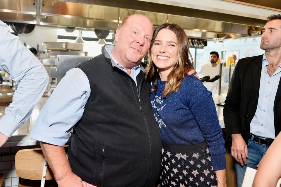 Mario Batali with actress Sophia Bush. Source: Getty