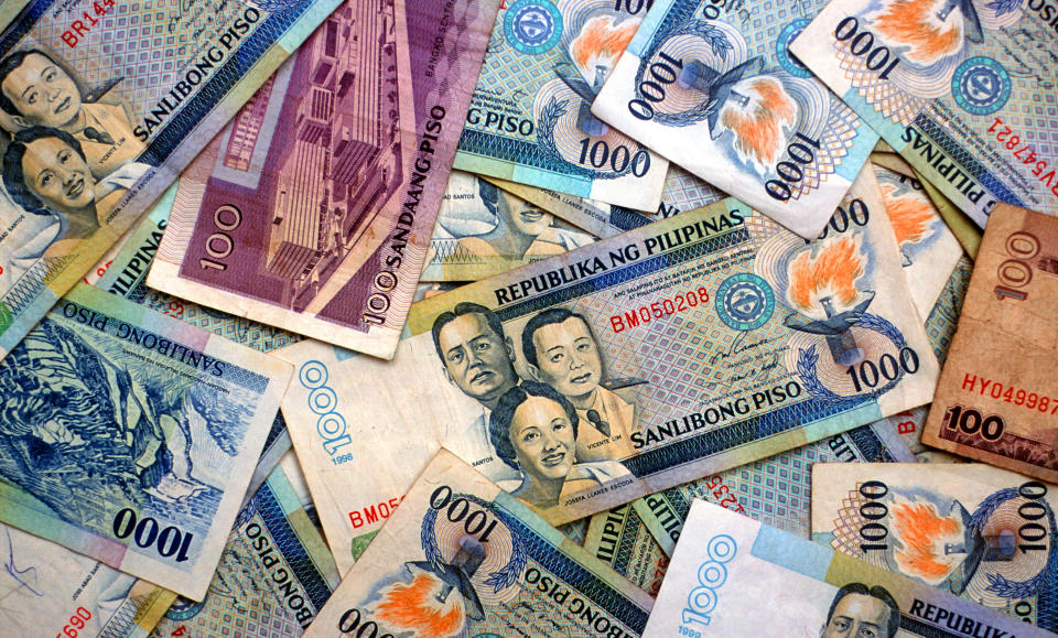 Philippine Peso currency notes. (Photo by: Universal Education/Universal Images Group via Getty Images)