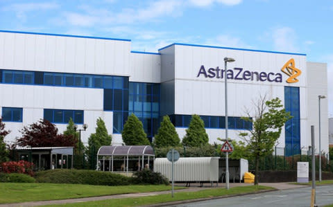 A general view of buildings and signage at the Macclesfield Campus of pharmaceutical company AstraZenica in Macclesfield, UK - Credit: Christopher Furlong/Getty