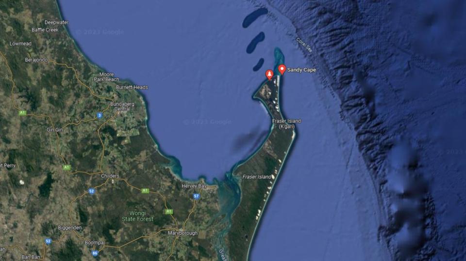 A desperate search is underway for two people missing off Fraser Island (K’gari) in southeast QLD after their boat took on water overnight. NATHAN