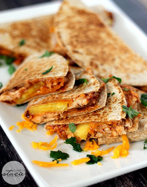 BBQ Chicken & Pineapple Quesadillas