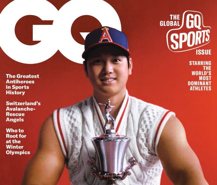 大谷翔平躍上《GQ》封面。摘自《GQ》推特