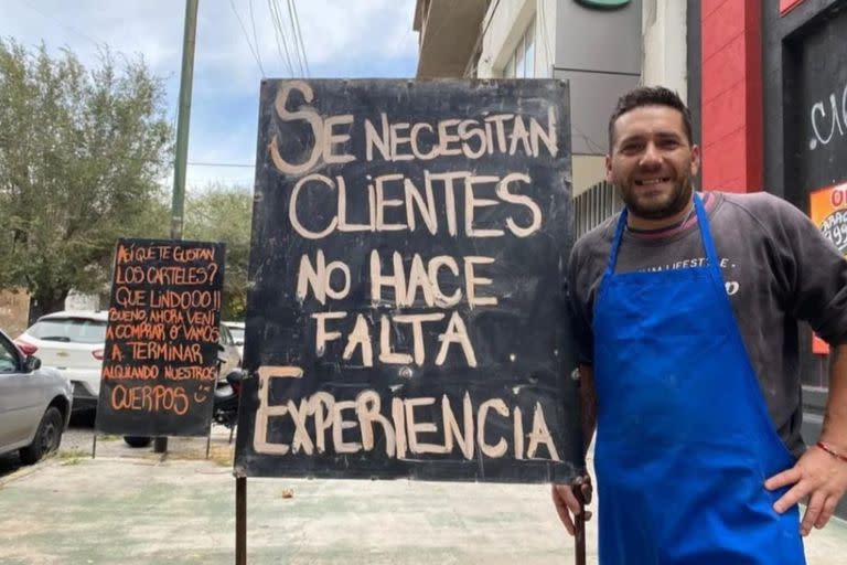 El hombre atiende una carnicería de LA Plata