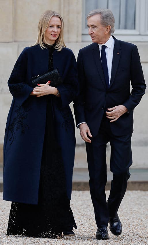 Delphine Arnault y su padre, el presidente de LVMH, Bernard Arnault