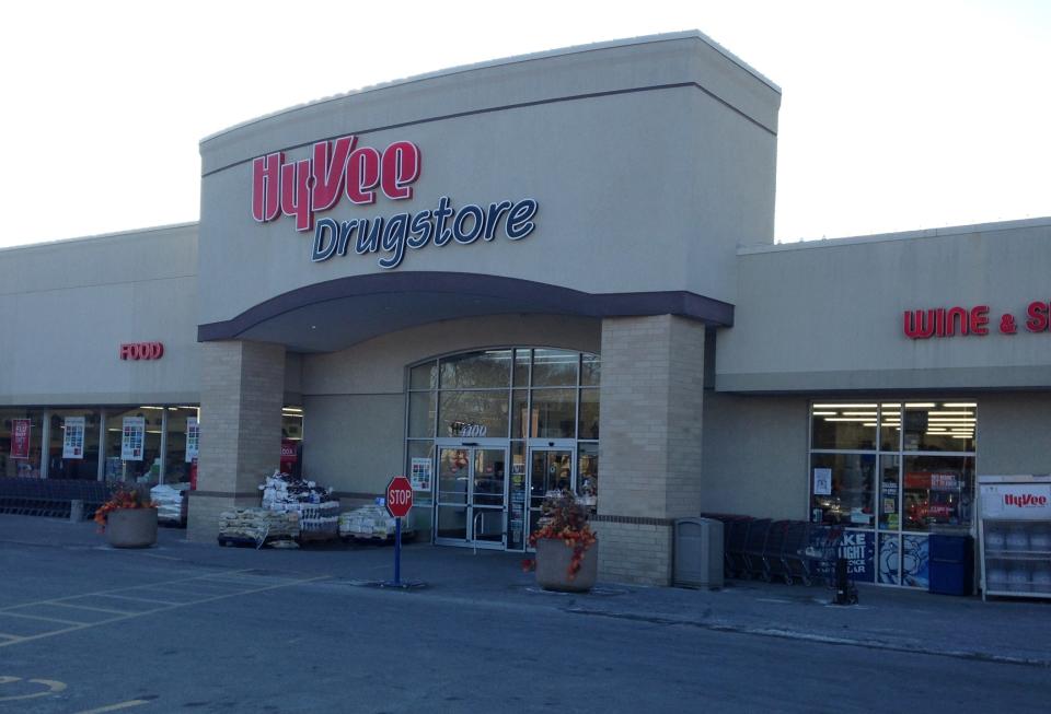 Hy-Vee drugstore sitting pretty in the Uptown Shopping Center at the corner of 42nd Street and University Avenue in Des Moines.