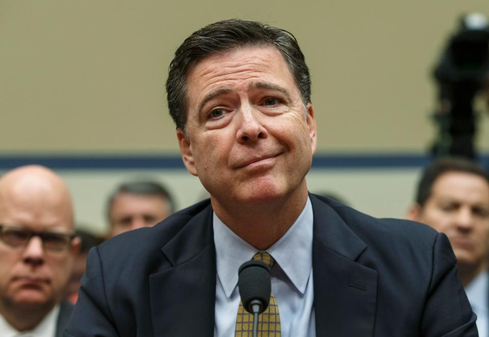 Former FBI Director James Comey testifying before Congress in 2016.