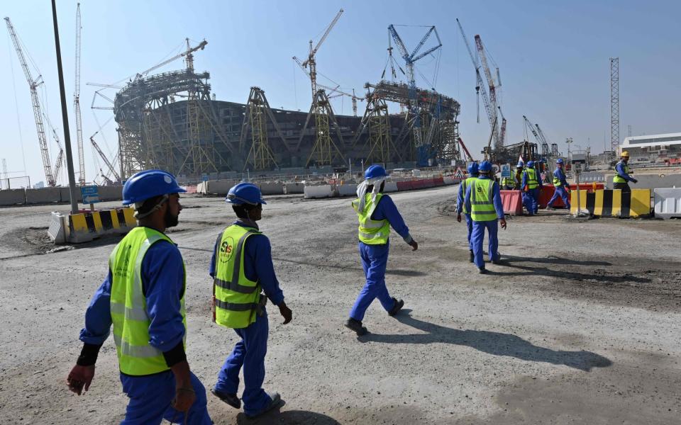 Qatar World Cup 2022 dates tickets venues when start can england win football qualification Lusail Stadium fifa - GIUSEPPE CACACE / AFP