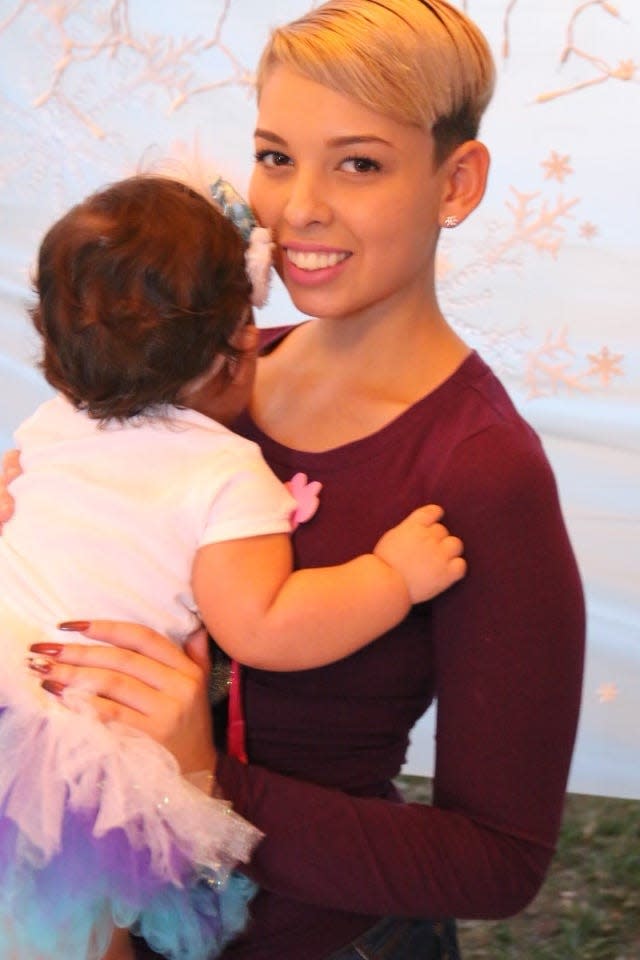 Jessiram Hweih Rivera and her 2-month-old daughter.