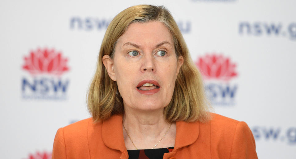 NSW Chief Health Officer Dr Kerry Chant addresses media during a press conference in Sydney, Tuesday, August 10, 2021.(AAP Image/Dan Himbrechts) NO ARCHIVING