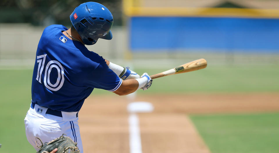 2018 Blue Jays first round pick Jordan Groshans is climbing the ladder. (Cliff Welch/Icon Sportswire via Getty Images)