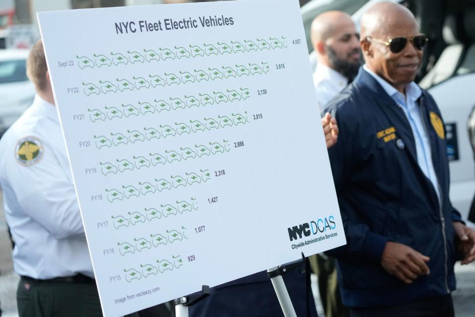 nyc mayor eric adams shows off ev fleet growth