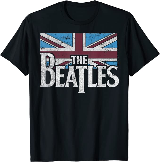 The Beatles t-shirt, black with flag