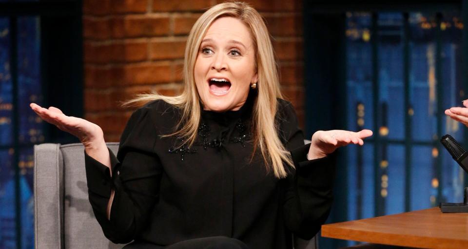 Samantha Bee's correspondents are running around the world apologizing to people for Trump's actions. (Photo: NBC via Getty Images)