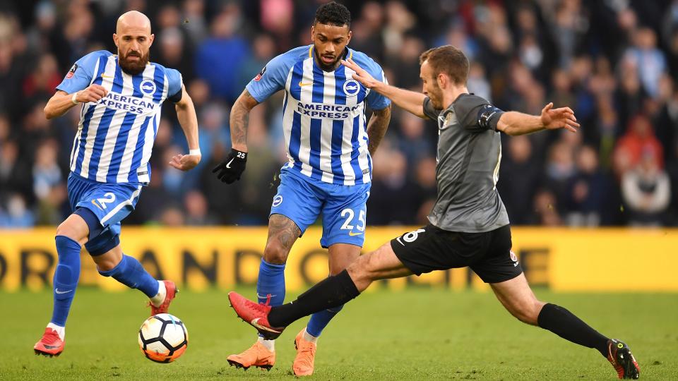 Good start: Jurgen Locadia joined Leonardo Ulloa on the scoresheet in a promising FA Cup display from Brighton last weekend