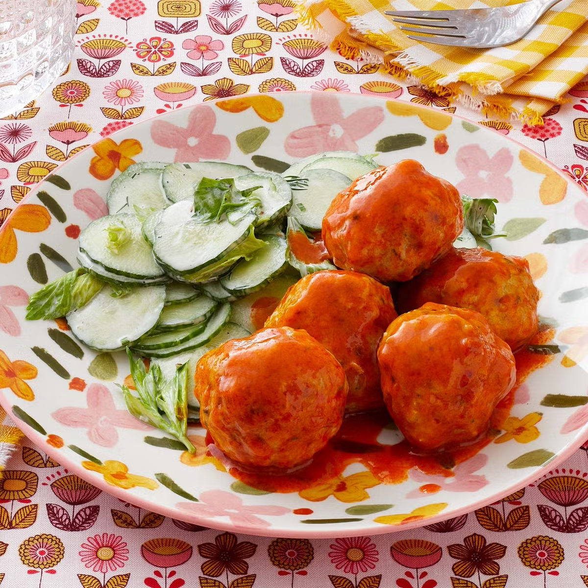 ranch flavored meal ideas buffalo chicken meatballs cucumber ranch salad