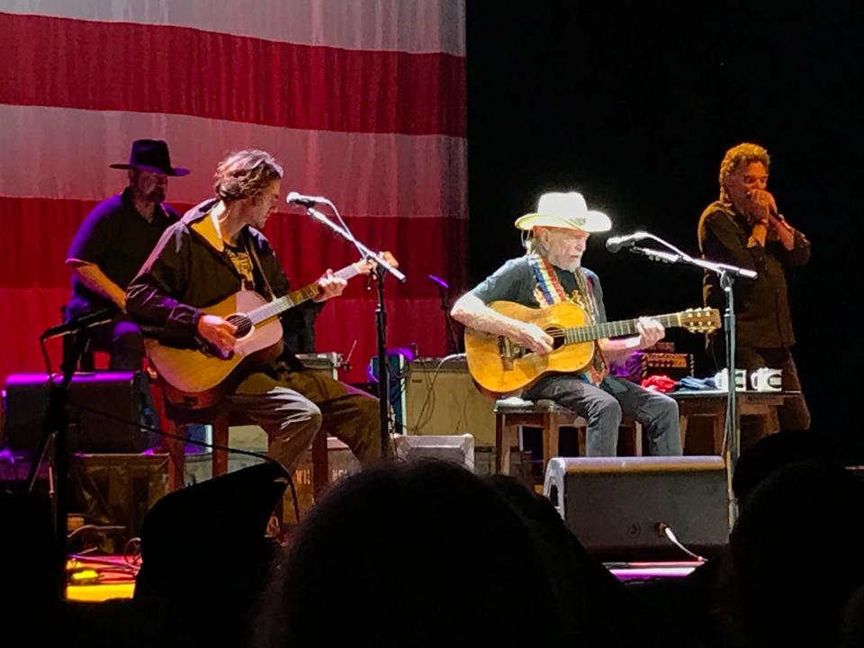 Willie Nelson headlining Outlaw Music Festival at The Pavilion at Star Lake.