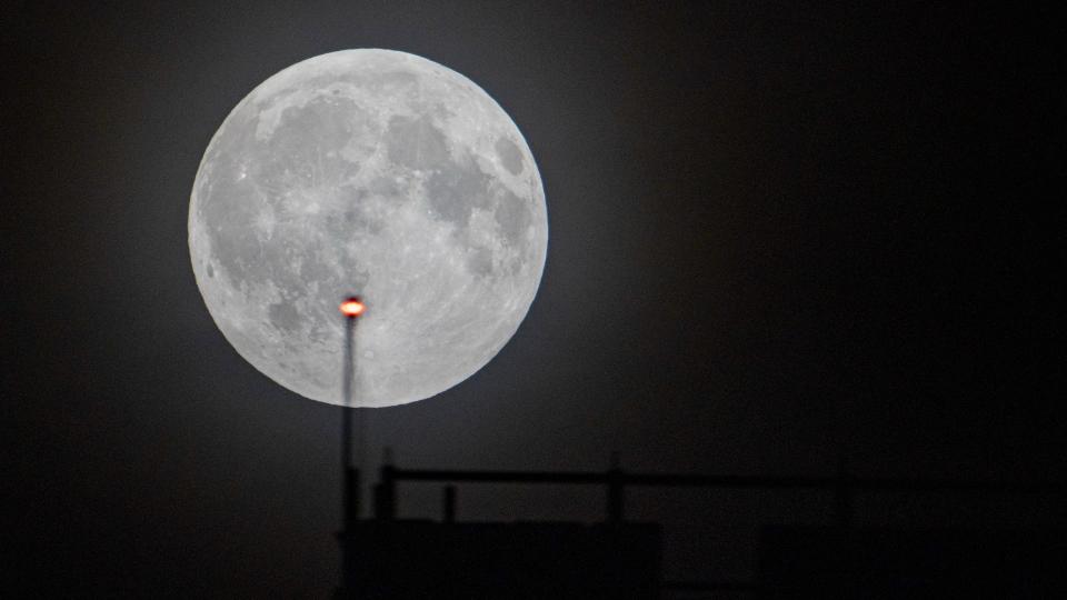 The Flower Moon as seen from Eindhoven, the Netherlands on May 16, 2022