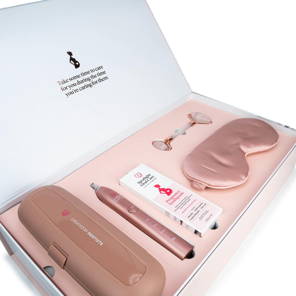 <p><a href="https://go.redirectingat.com?id=74968X1596630&url=https%3A%2F%2Fus.lookfantastic.com%2Fspotlight-oral-care-mum-to-be-luxury-pregnancy-gift-set%2F13181655.html&sref=https%3A%2F%2Fwww.cosmopolitan.com%2Fstyle-beauty%2Ffashion%2Fg37405085%2Fbest-gift-baskets-for-new-moms%2F" rel="nofollow noopener" target="_blank" data-ylk="slk:Shop Now;elm:context_link;itc:0;sec:content-canvas" class="link ">Shop Now</a></p><p>Mom To Be Luxury Pregnancy Gift Set</p><p>£150.00</p><p>us.lookfantastic.com</p><span class="copyright">Look Fantastic</span>