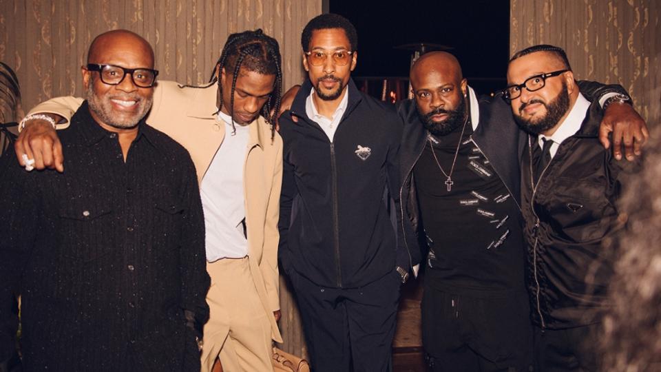 From left: L.A. Reid, Travis Scott, Larry Jackson, Breyon Prescott and Amir “Cash” Esmailian.