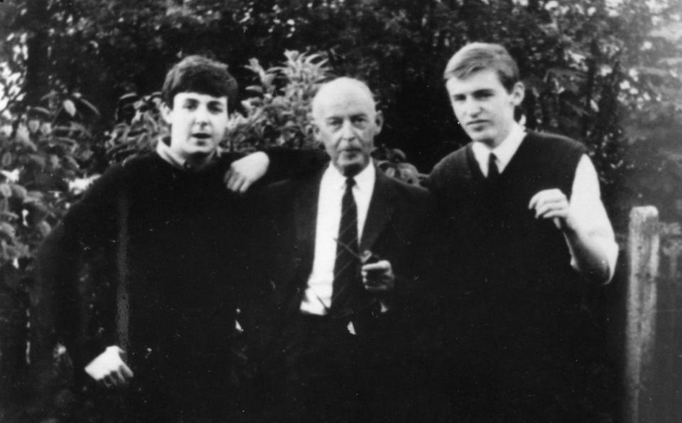 Paul and Mike McCartney with their father Jim, circa 1960 - Getty