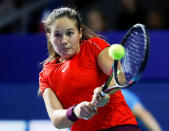 Tennis - Kremlin Cup - Women's singles - Final - Moscow, Russia - October 20, 2018 Daria Kasatkina of Russia in action against Ons Jabeur of Tunisia. REUTERS/Sergei Karpukhin