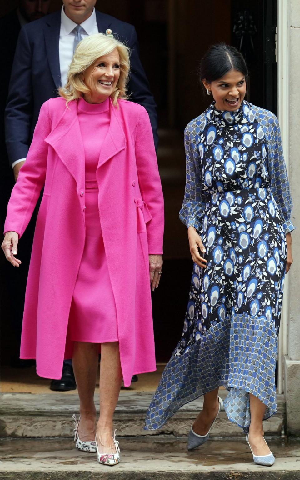 Akshata Murty and the First Lady of the United States, Dr Jill Biden, leave 10 Downing Street - PA/PA