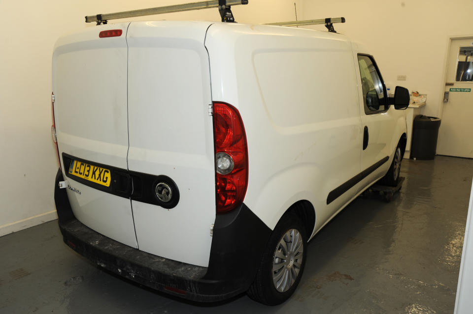 The van used by Michael Stirling to store and transport the body of murdered midwife Samantha Eastwood, 28, to a shallow grave. Stirling has been jailed for life with a minimum of 16 years for the crime.