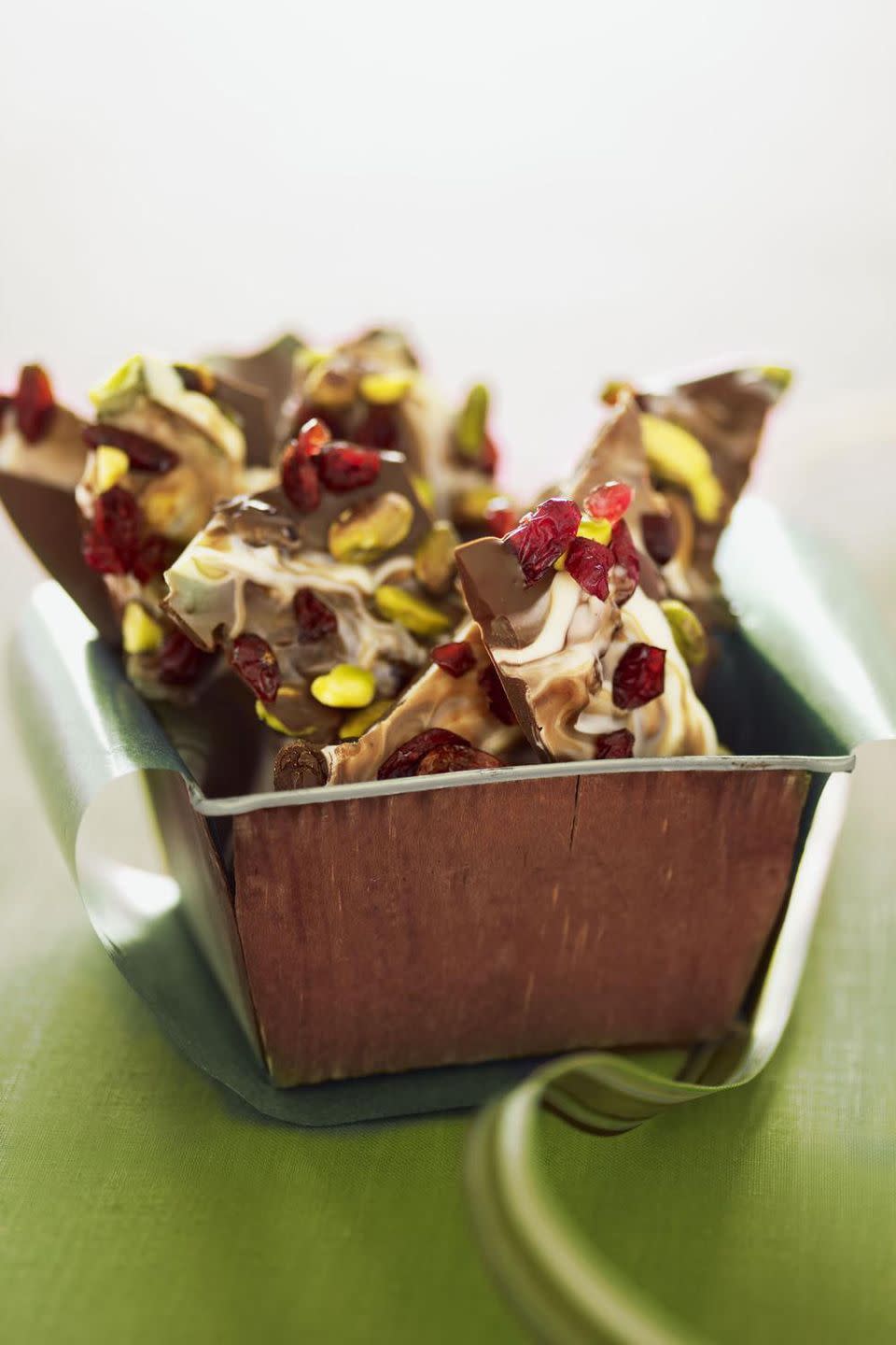 Pistachio and Tart Cherry Chocolate Bark