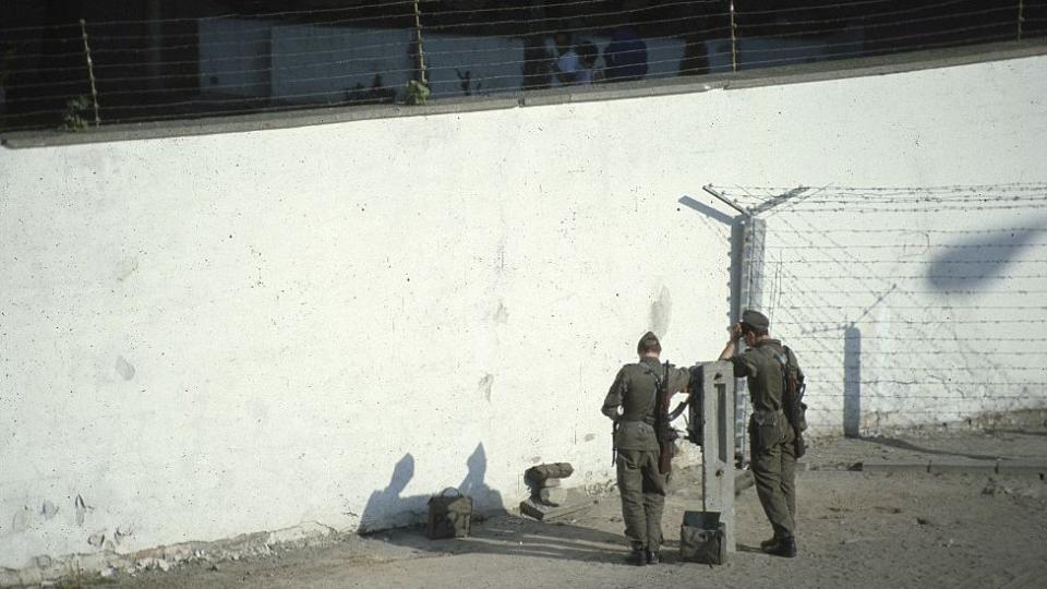German Democratic Republic - Ost-Berlin East Berlin: Border troops of the NVA at the Berlin Wall - June 1986