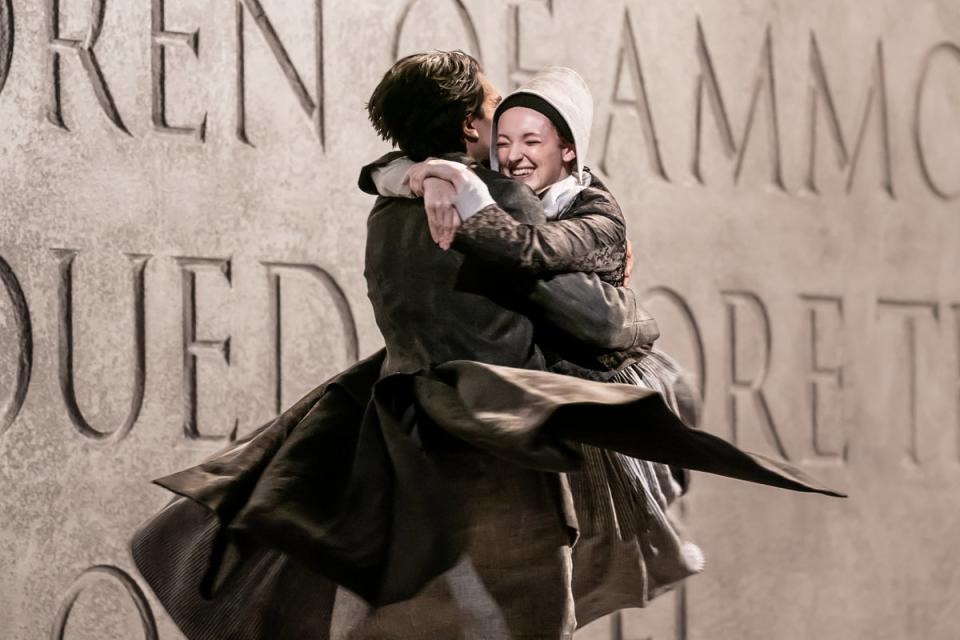 Cameron Shahbazi as Hamor and Jennifer France as Iphis in Jephtha at the Royal Opera House (Marc Brenner)