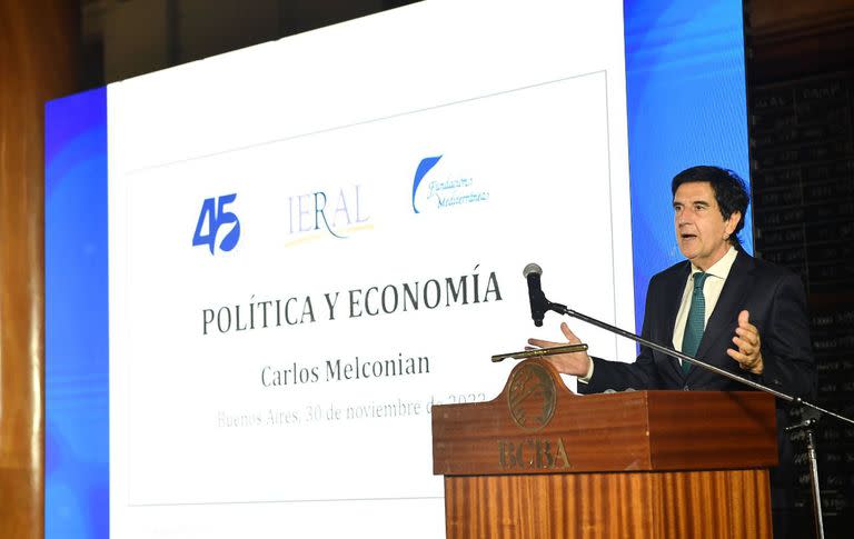 Carlos Melconian, presidente del Instituto de Estudios sobre la Realidad Argentina y Latinoamericana (Ieral), durante el simposio en la Bolsa de Comercio de Buenos Aires