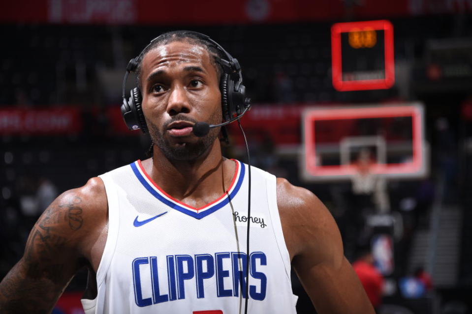 Kawhi Leonard had plenty of praise for former teammates Fred Vanvleet and Pascal Siakam. (Getty)