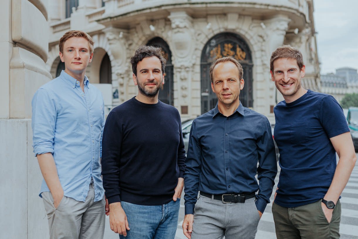 Nach der Übernahme des Berliner Fintechs Penta durch Qonto wurde viel über die Kaufsumme spekuliert. Im Bild (v.l.): Lukas Zörner (Penta), Steve Anavi (Qonto), Markus Pertlwieser (Penta), Alexandre Prot (Qonto).  - Copyright: Qonto/ Penta