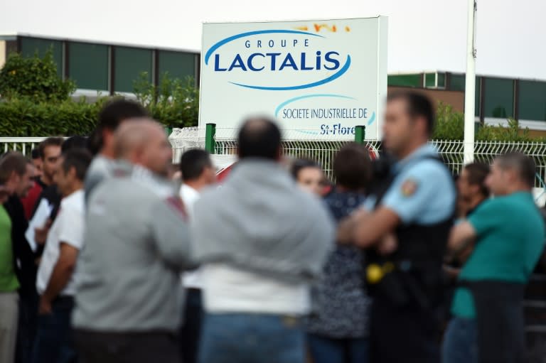 Farmers block access to dairy group Lactalis in Saint-Florent-le-Vieil during a protest to demand fairer milk prices in August