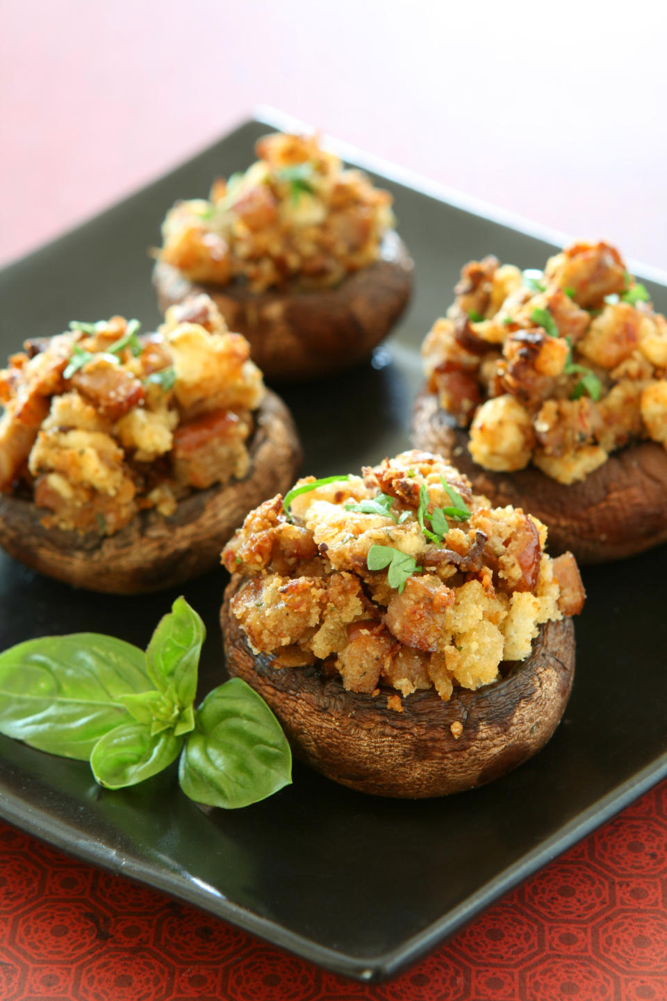 Sausage-stuffed mushrooms