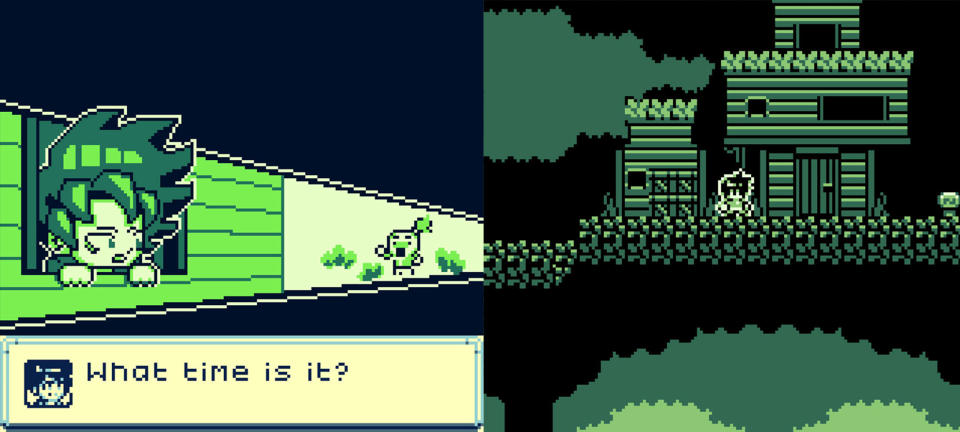 Two game play screenshots from Game Boy title Far After