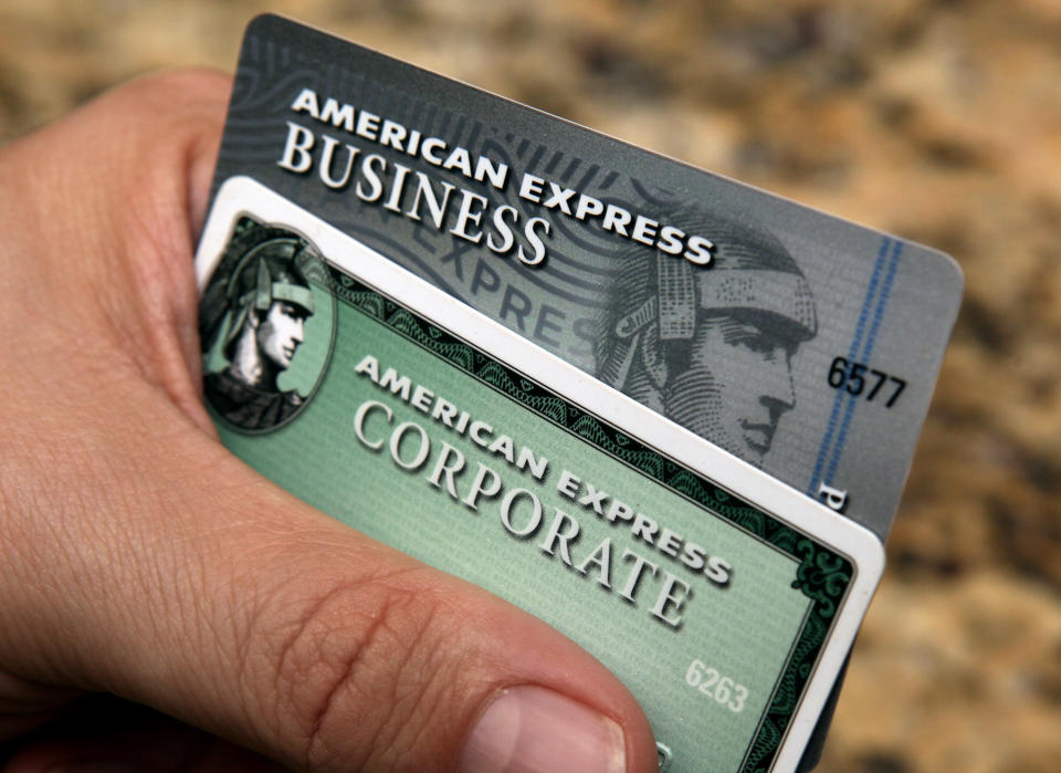 American Express’s new service doesn’t require cards and makes same-day settlement possible. (AP Photo/Ross D. Franklin, File)