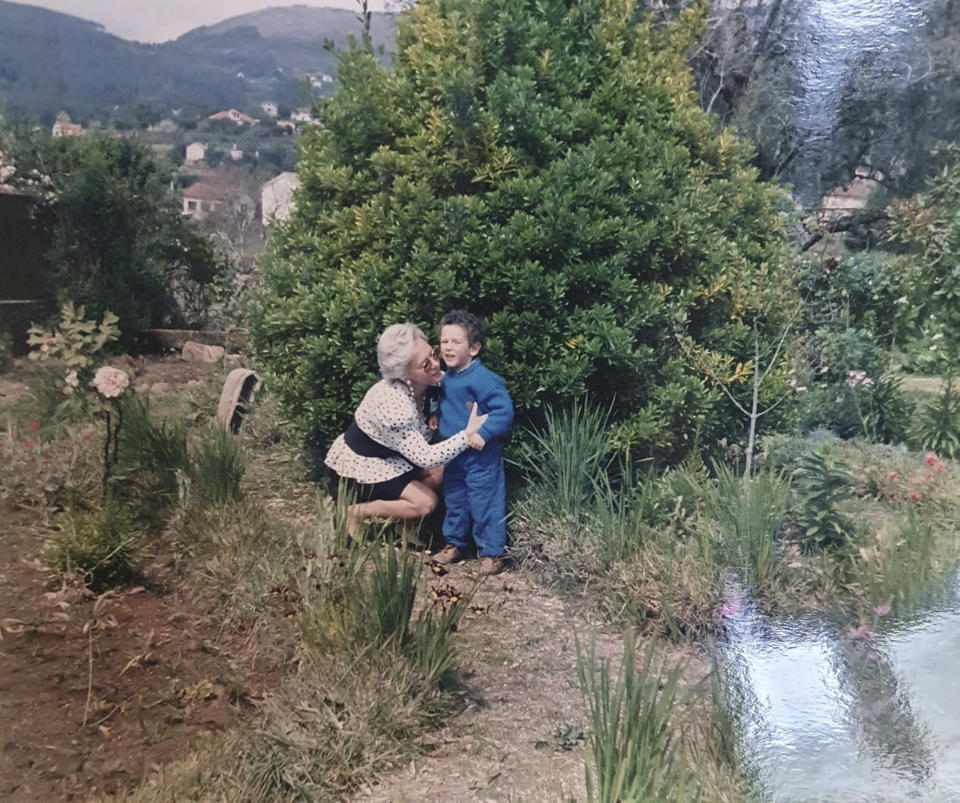 This undated photo provided courtesy of José Miguel Cruz da Costa shows Hannelore Fischer in northern Portugal. Born amid the ruins of wartime Vienna, Hannelore Fischer was sent as a small child to Portugal where her flamboyant manner and outstanding soprano voice would later help her build a life far from her place of birth. She died of COVID-19 on March 25, 2020, after four days on a ventilator at Braga's hospital. (AP Photo/Via José Miguel Cruz da Costa)