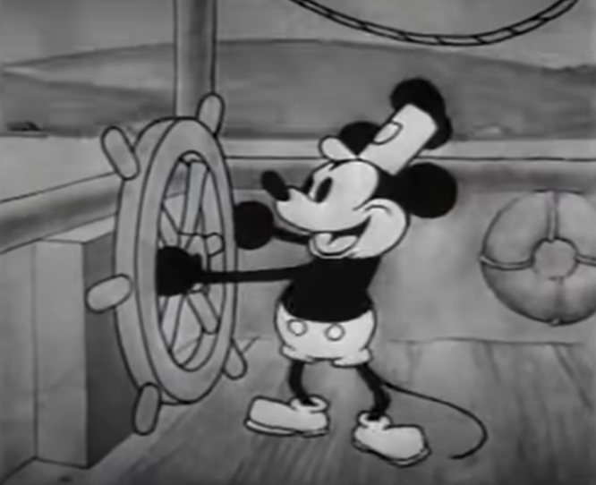 1928年迪士尼的米老鼠誕生於「汽船威利號」( Steamboat Willie )上    圖: 翻攝自 Walt Disney Animation Studios 官方YouTube頻道