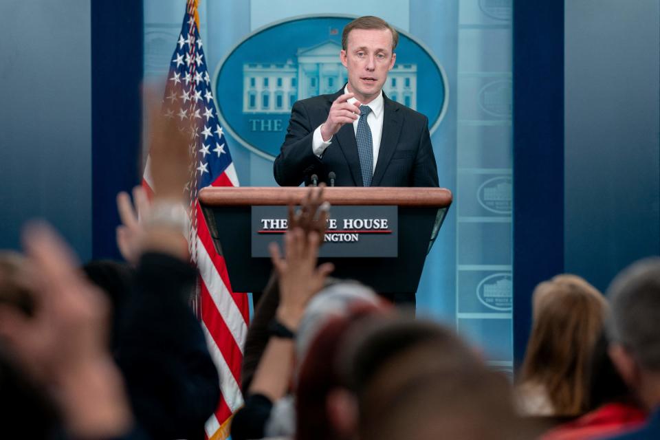 National Security Advisor Jake Sullivan speaks during the daily press briefing in the Brady Briefing Room of the White House in Washington, DC, on May 18, 2022. (Photo by Stefani Reynolds / AFP) (Photo by STEFANI REYNOLDS/AFP via Getty Images)