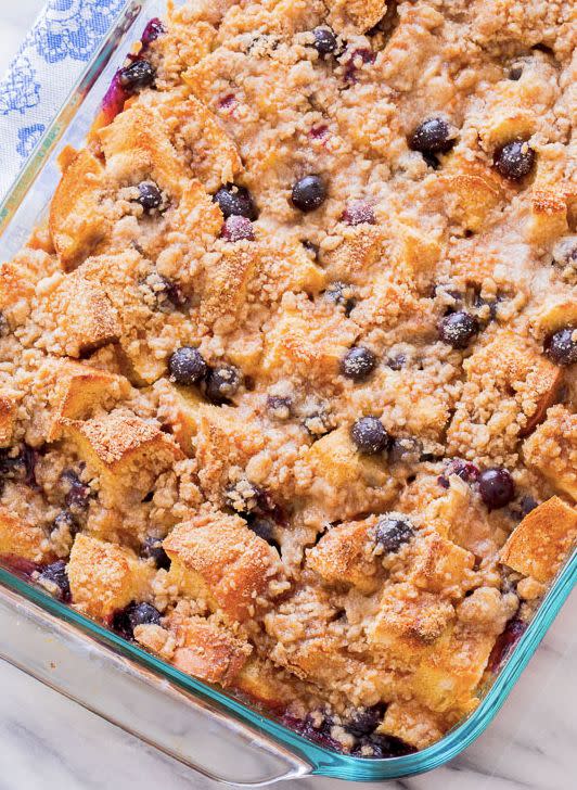 <strong>Get the <a href="http://sallysbakingaddiction.com/2015/03/25/unbelievable-blueberry-french-toast-casserole/" target="_blank">Blueberry French Toast Casserole recipe</a> from Sally's Baking Addiction</strong>