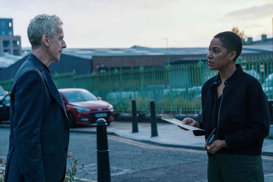 <p>Apple TV+</p> Peter Capaldi and Cush Jumbo in 