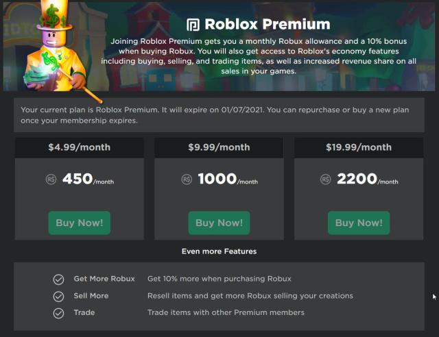 If I buy a 1,000 Robux with Roblox premium and then cancel the