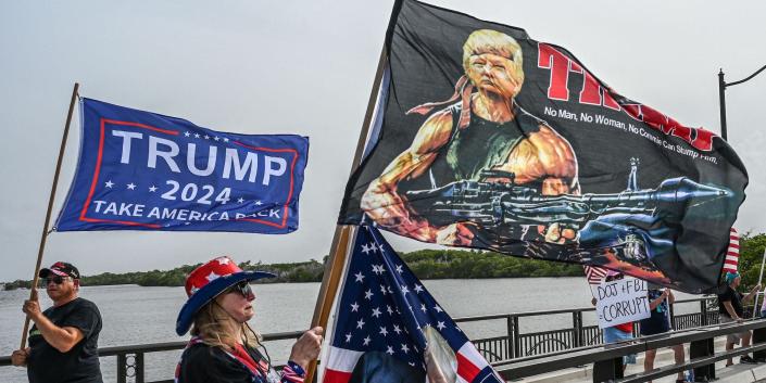 Trump supporters near Mar-a-Lago