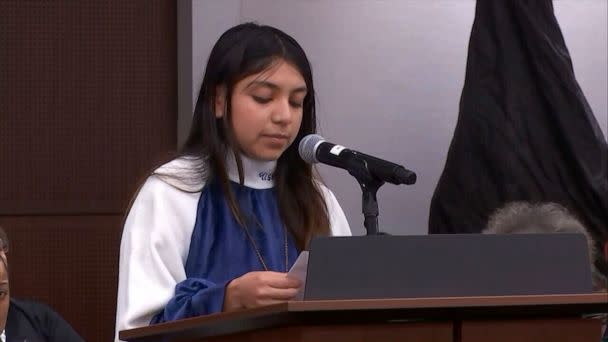 PHOTO: Sasha Catalan speaks at the hearing for Darrell Brooks, in Waukesha, Wis., on Nov. 15, 2022. (ABC News)