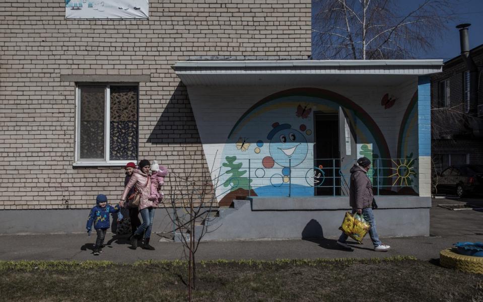 Some refugees from Mariupol, after travelling all day on the buses provided by the government, humanitarian organisations and associations, spent the night in a kindergarten in Zaporizhia, Ukraine on March 23, 2022.  - Anadolu Agency/Anadolu