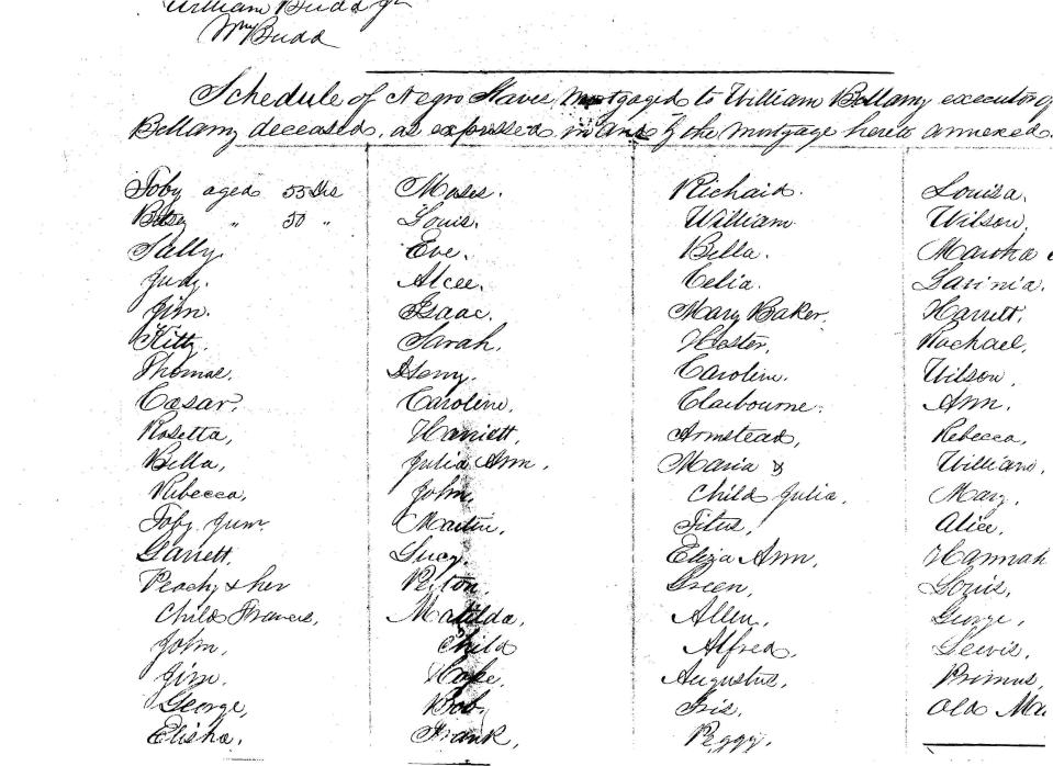 Records from President James Monroe’s Albemarle County plantation called Highland showed certain names of enslaved individuals and their whereabouts had been extracted from the lists of “owned property.”