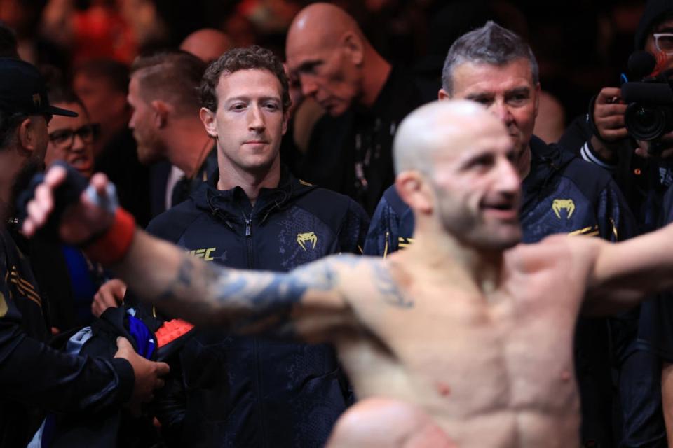 Zuckerberg was part of Team Volkanovski for the UFC 298 main event (Getty Images)