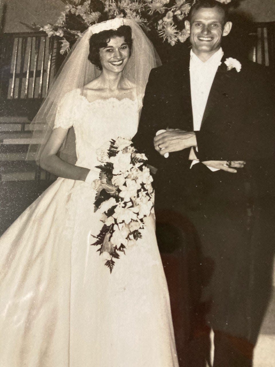 Tom and Lucy Russell on their wedding day, Aug. 3, 1963.