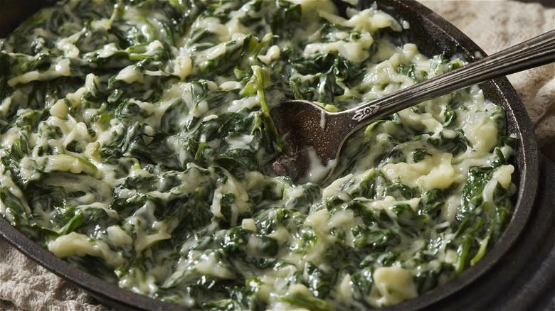 portion of creamed greens